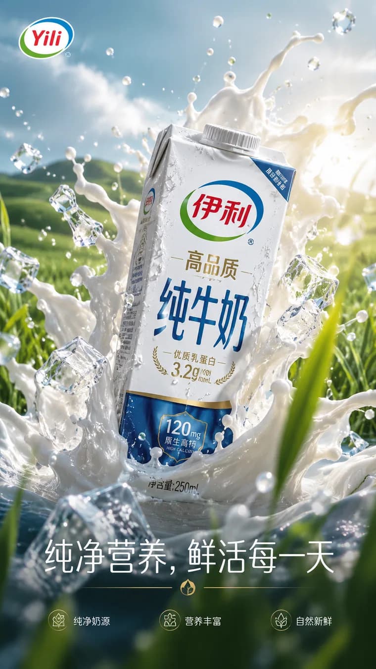 伊利牛奶商品主图电商经典案例