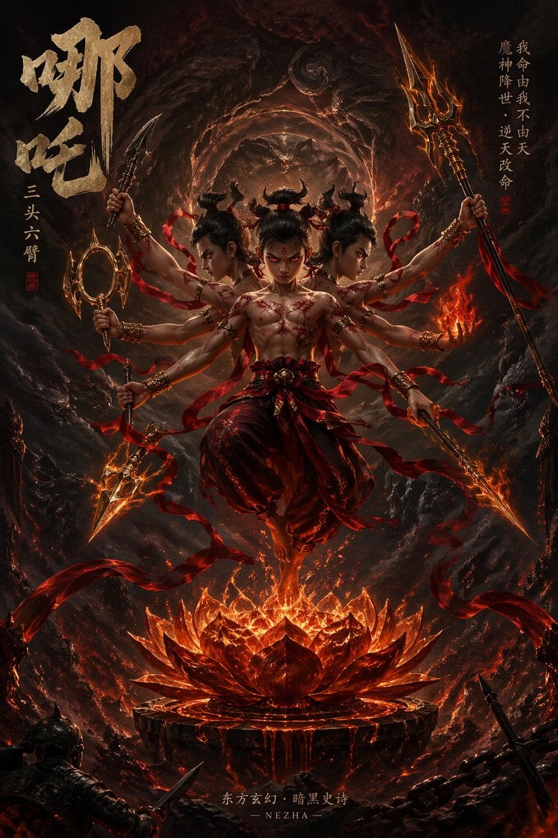 Nezha Dark Fantasy Novel Cover