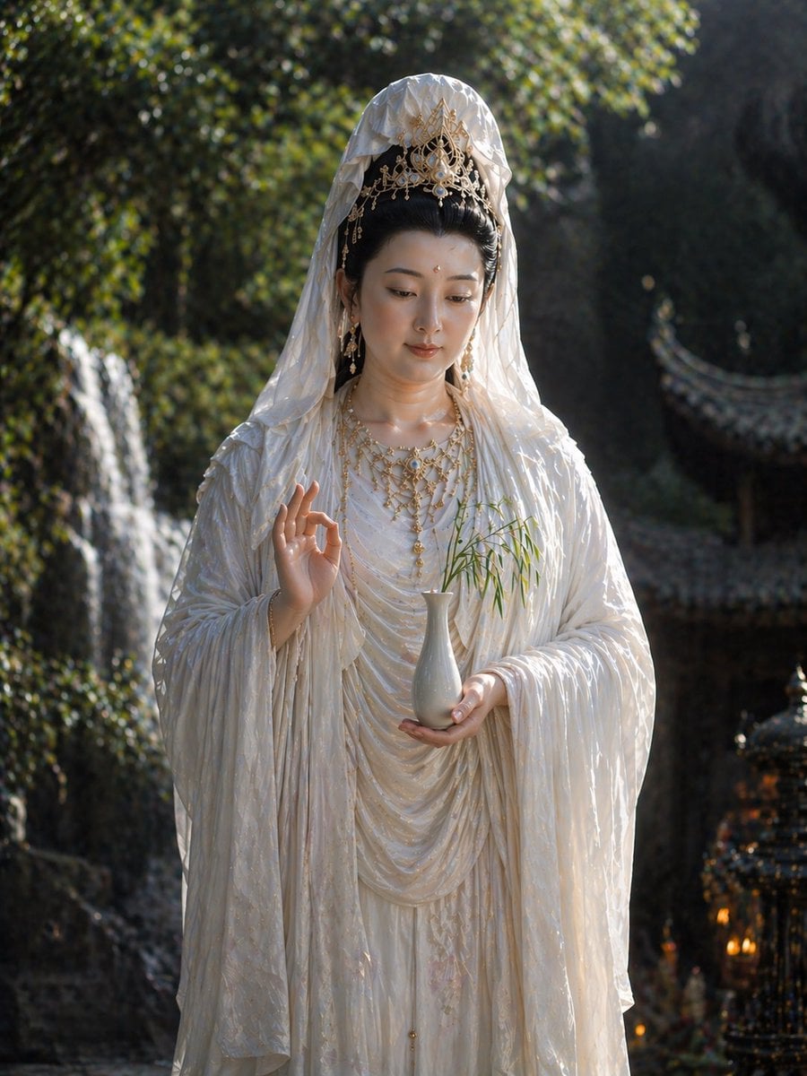 Realistic Guanyin Portrait from Buddhist Texts