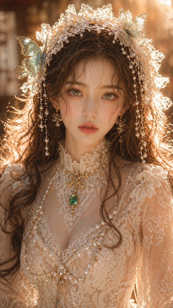 Dreamy Oriental female portrait prompt