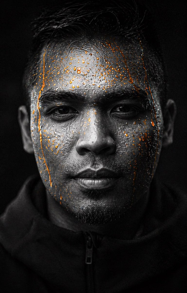 Dark Gatorade-Style Portrait