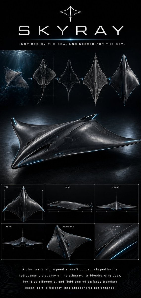 Biomimetic Skyray Aircraft Poster
