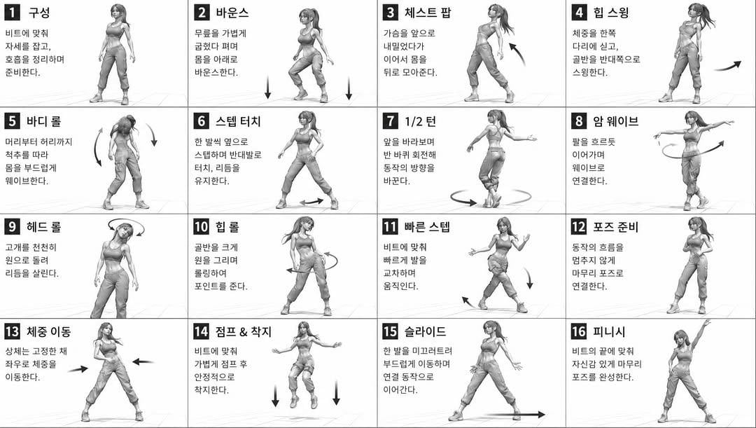 Dance Movement Reference Sheet