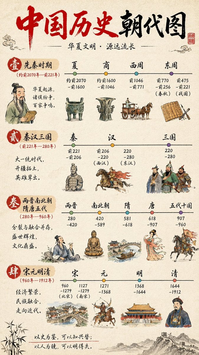 中国历史时间轴信息图