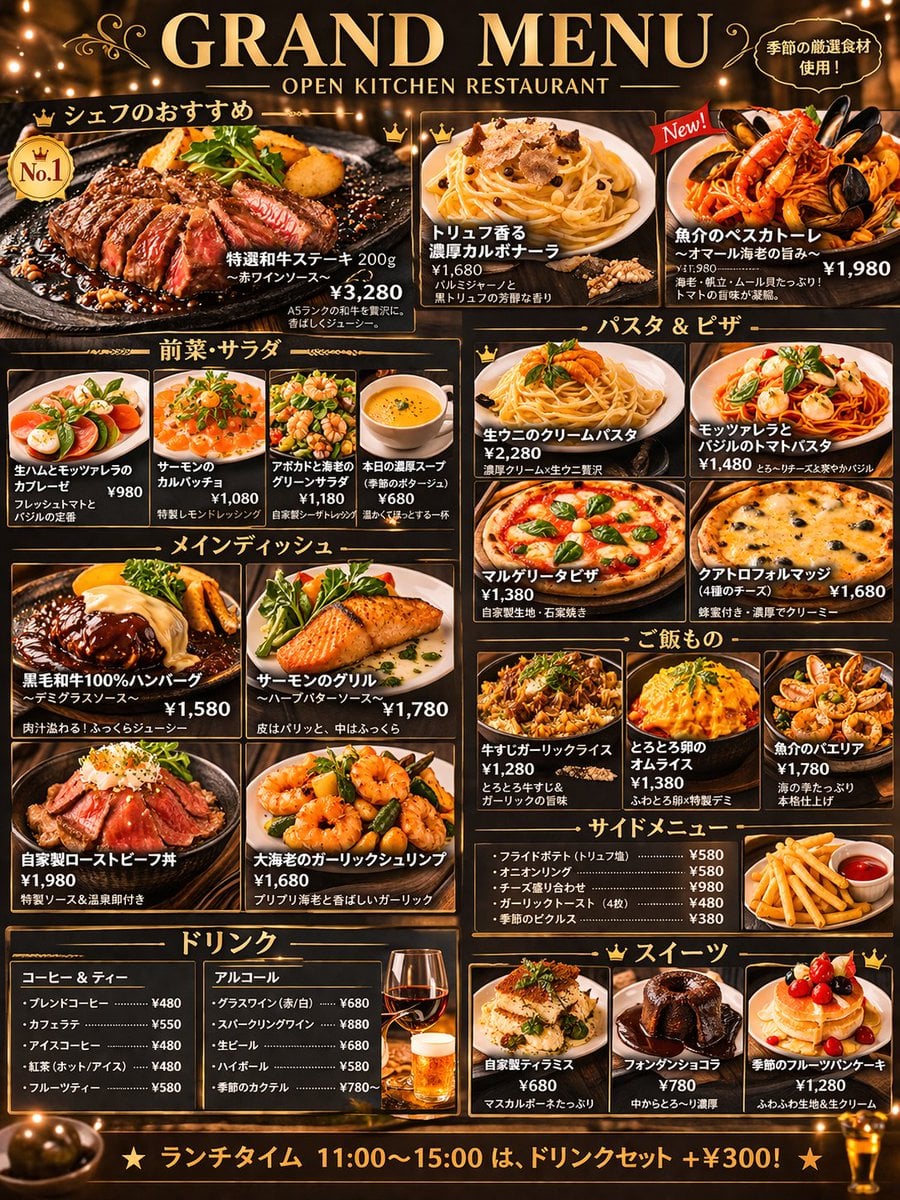 综合餐厅主菜单设计
