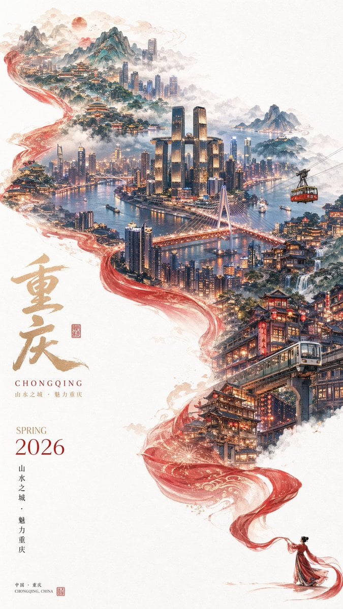 超现实都市旅行海报