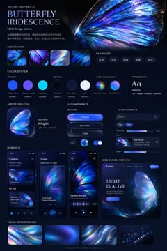 Iridescent Butterfly UI/UX 设计系统