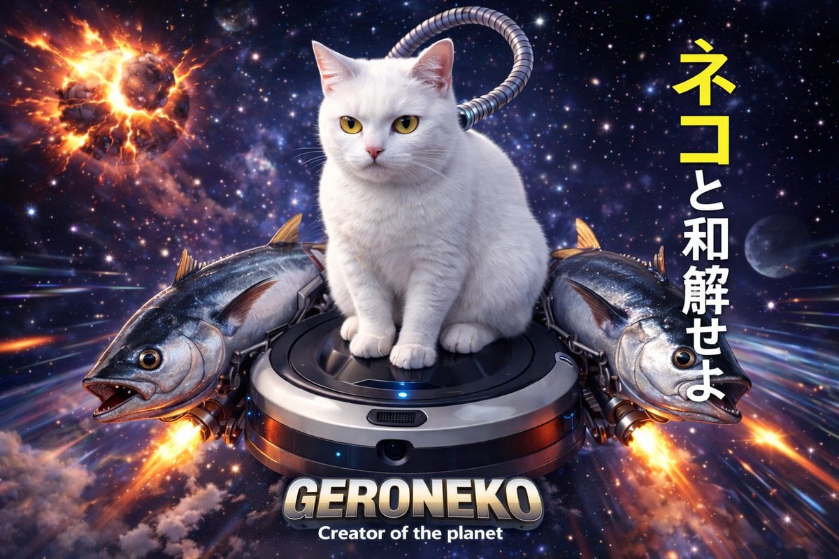 真空吸尘器火箭上的超现实太空猫