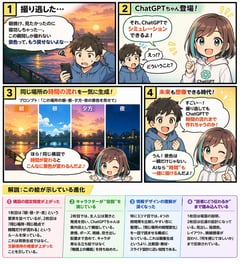 带信息图表的 4 格教育漫画