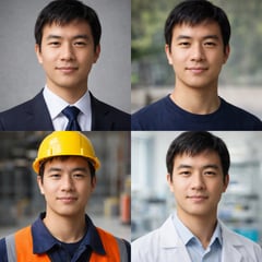 4-Panel Professional Avatar Grid