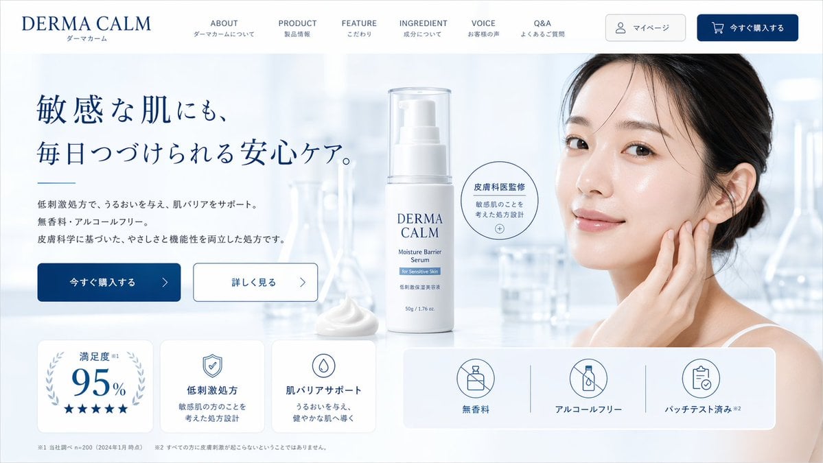 Skincare Landing Page Mockup