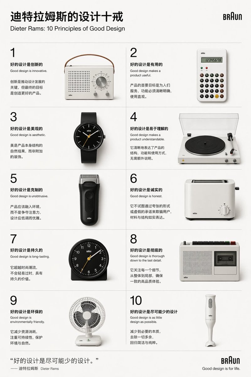 Dieter Rams 设计原则海报