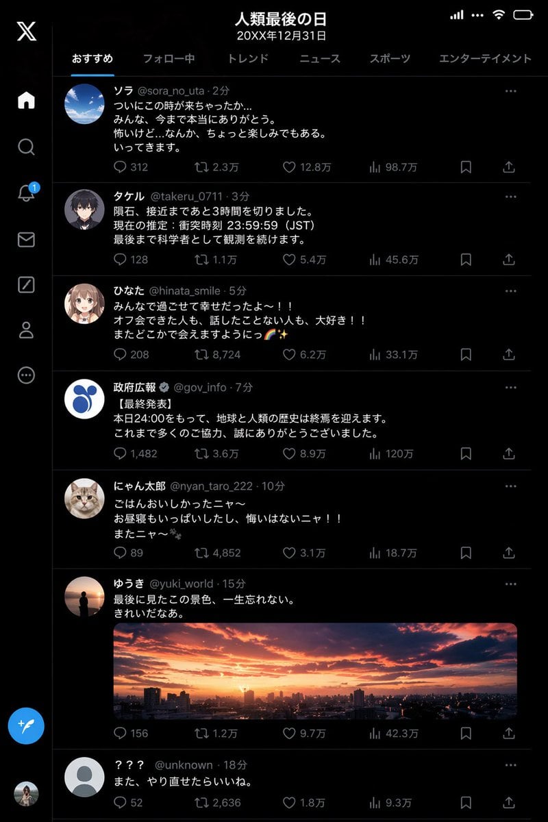 人类最后一天 X 时间线