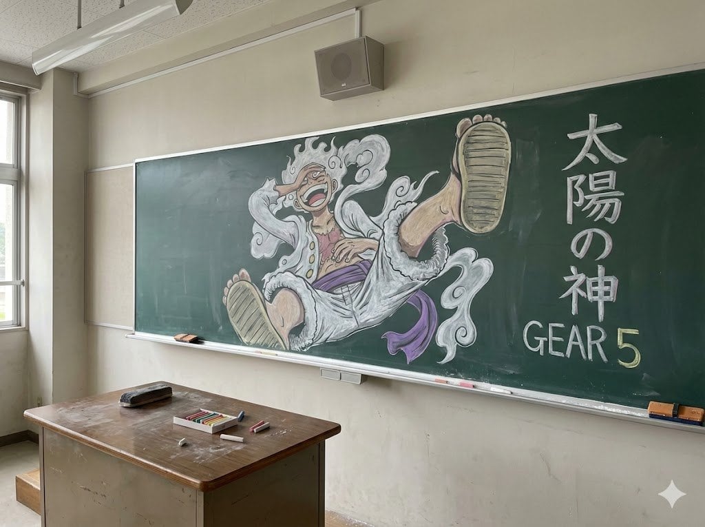 日式教室 Gear 5 粉笔画
