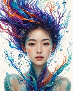 社交媒体帖子 - 水灵幻想插画