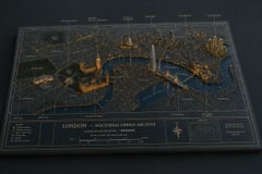 信息图 / 教育视觉 - 夜间伦敦立体地图