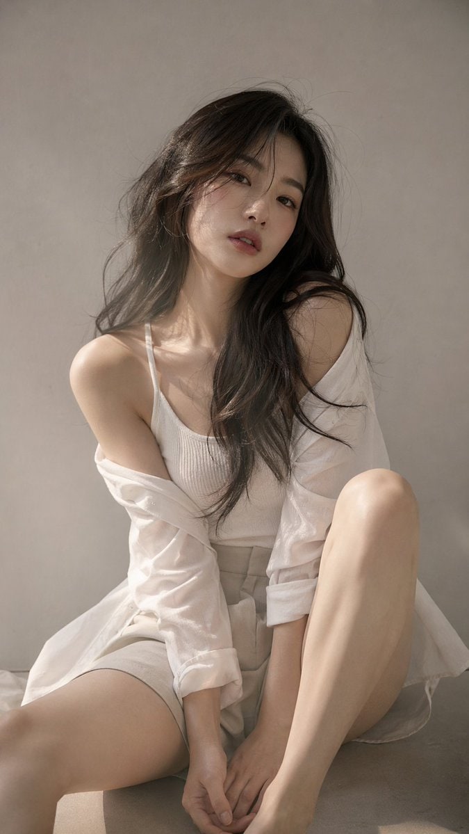 Vertical Artistic Portrait of a Young Eastern Woman