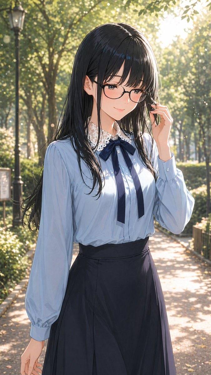 Portrait of a Gentle Woman with Glasses