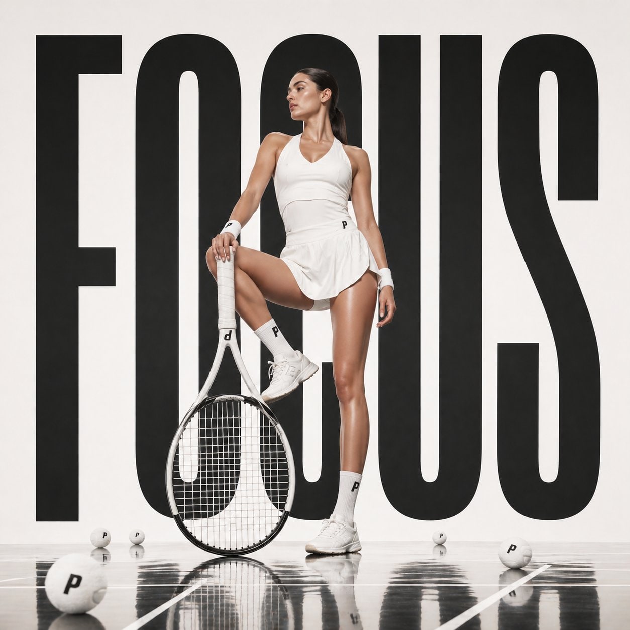 Avant-Garde Tennis Racket Sculpture Sports Fashion Ad