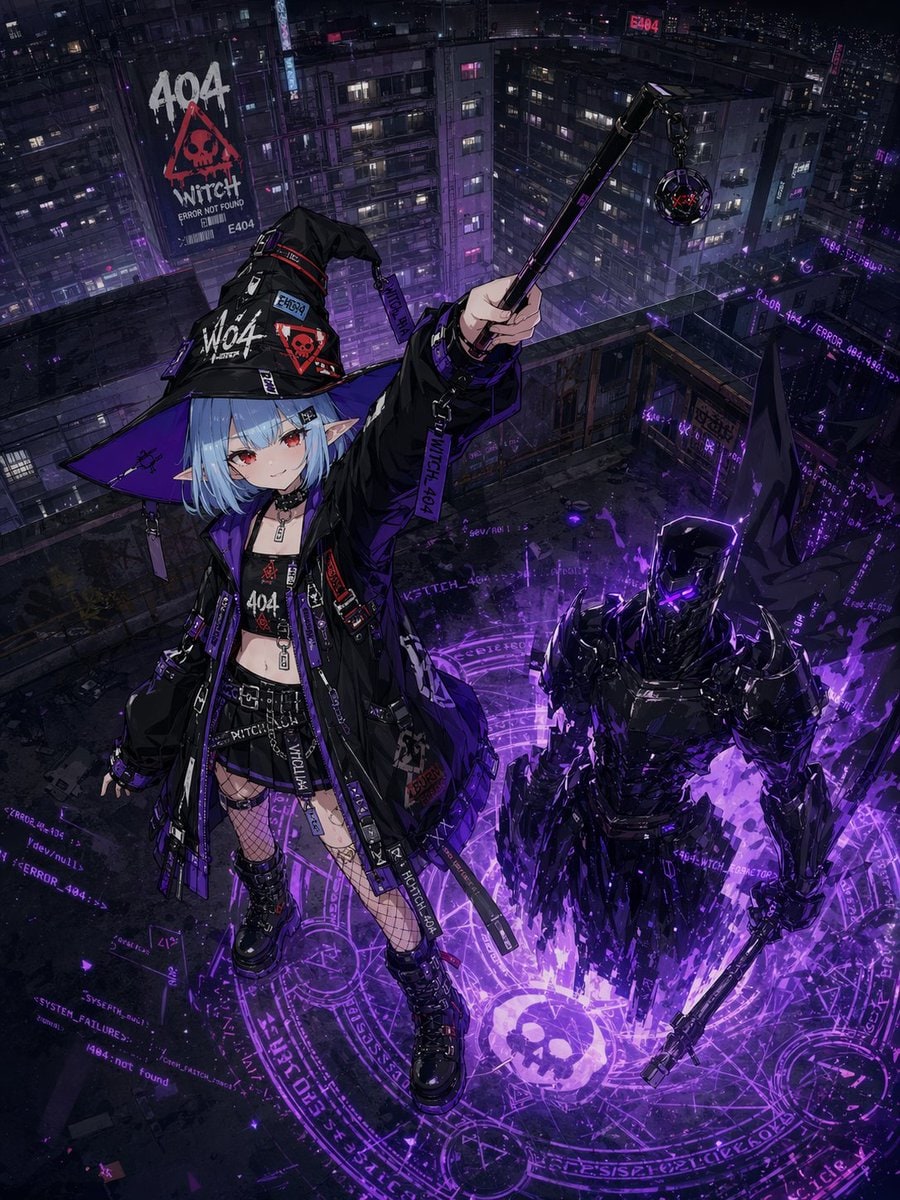 Cyberpunk 404 Witch Summoning