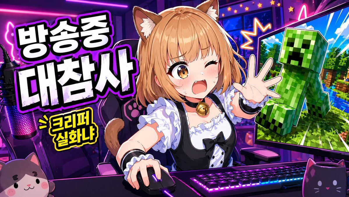 Anime VTuber Minecraft Stream Thumbnail