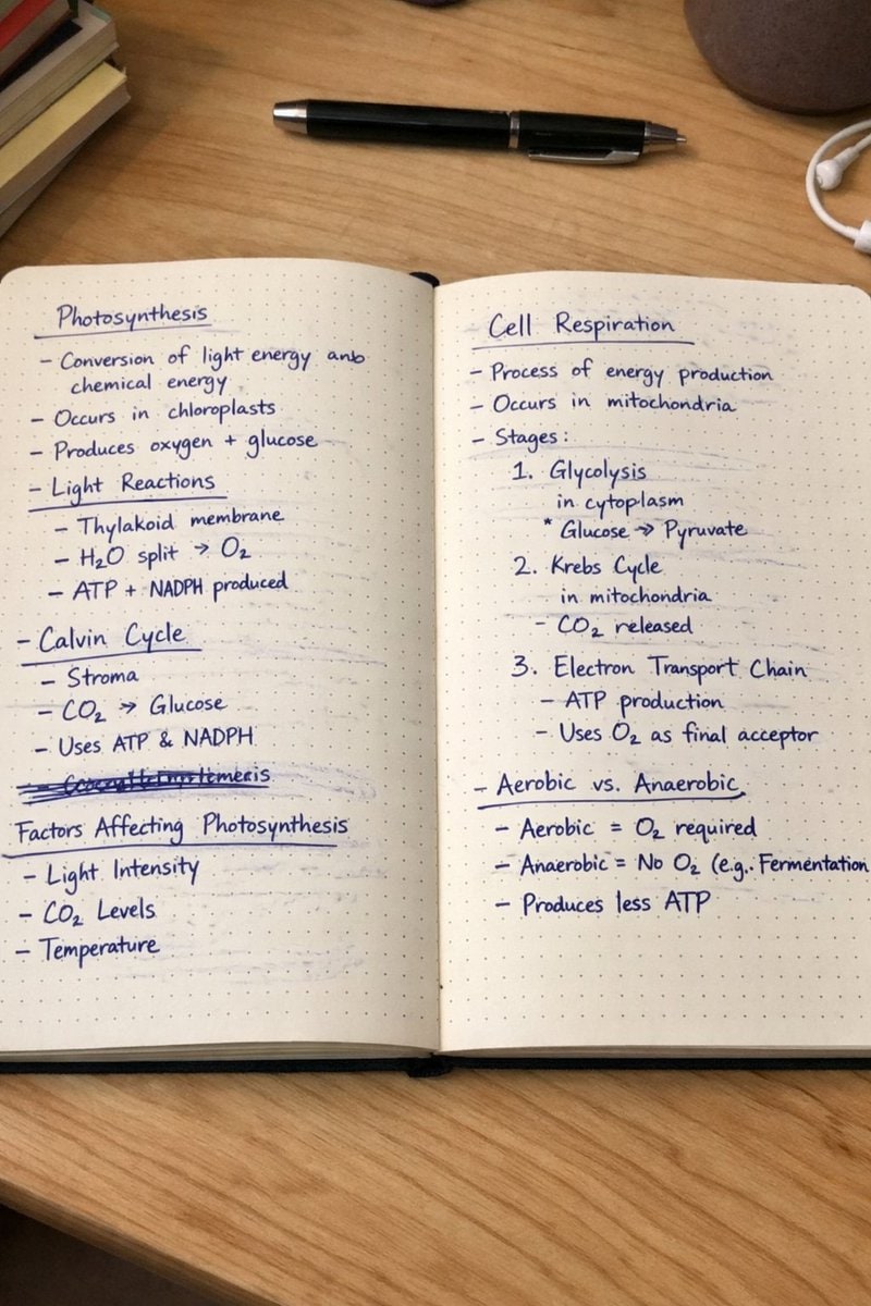 逼真的手写学习笔记