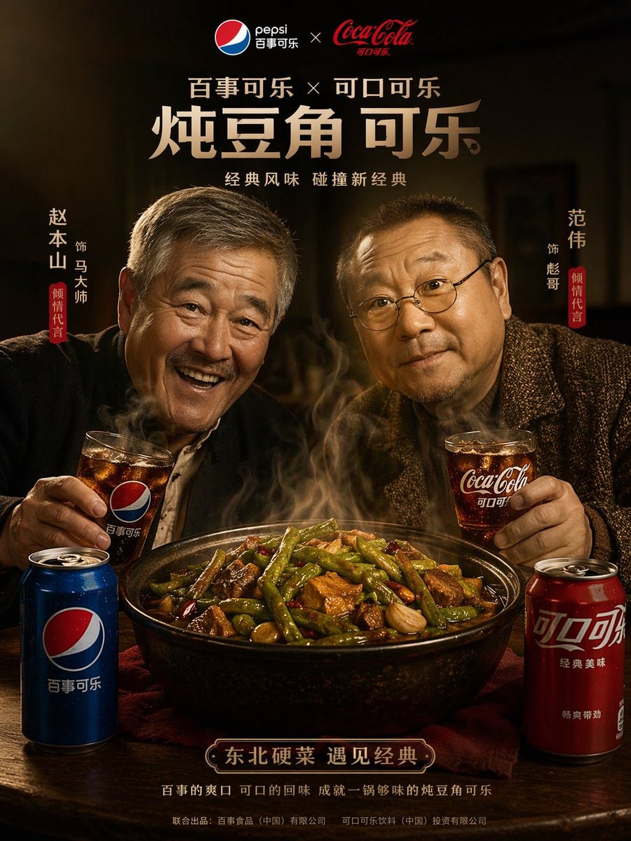 电影感餐饮联名海报