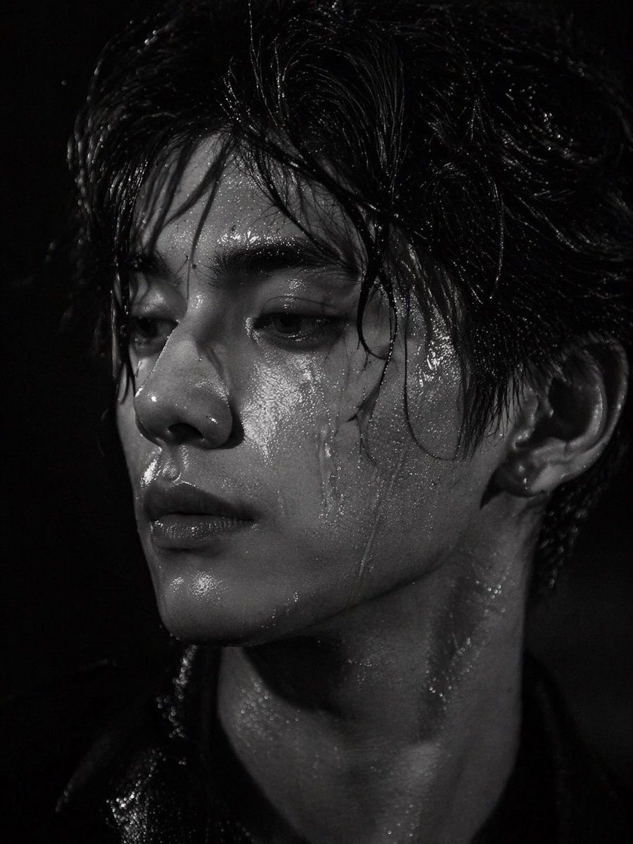 戏剧性湿发肖像摄影