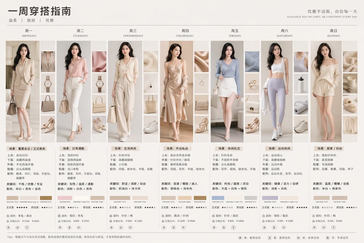 7-Day Fashion Lookbook Infographic