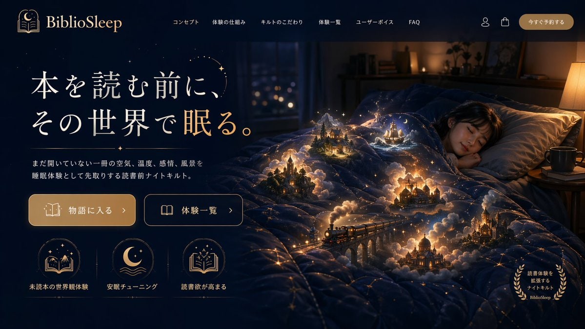 Magical Sleep Website Mockup