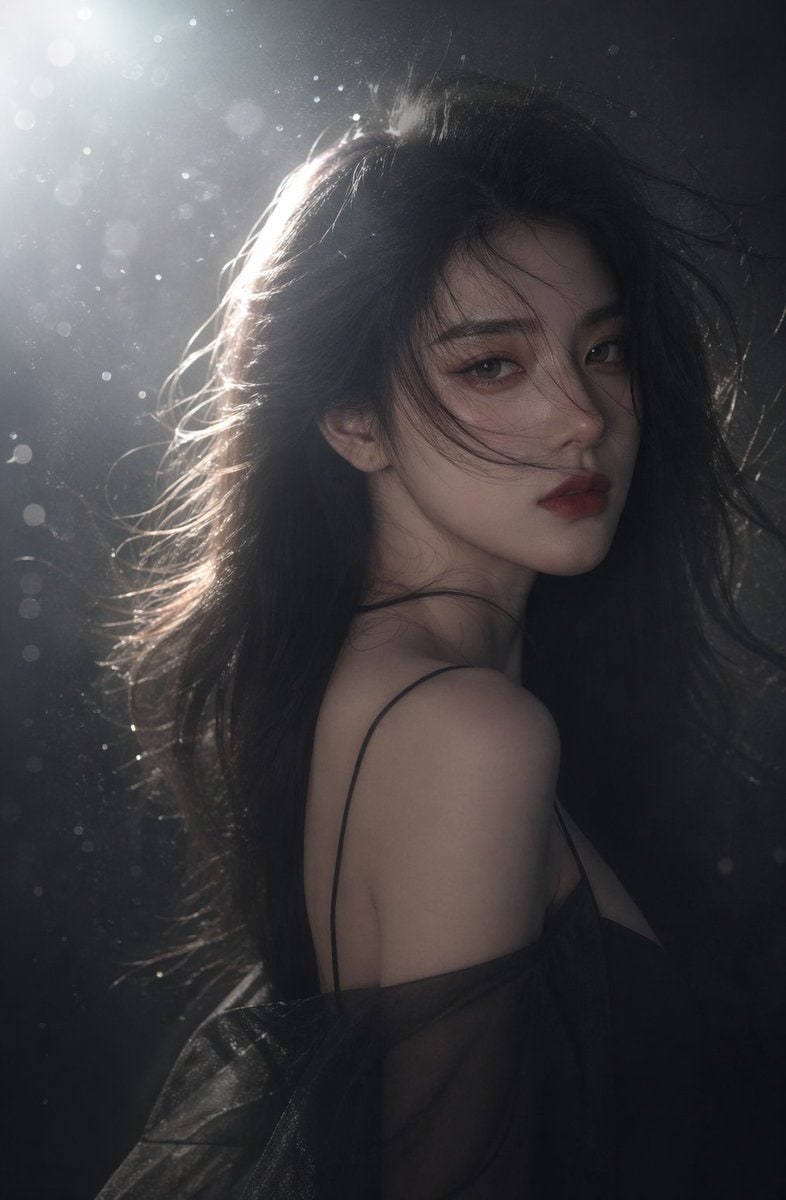 电影感背光女性肖像