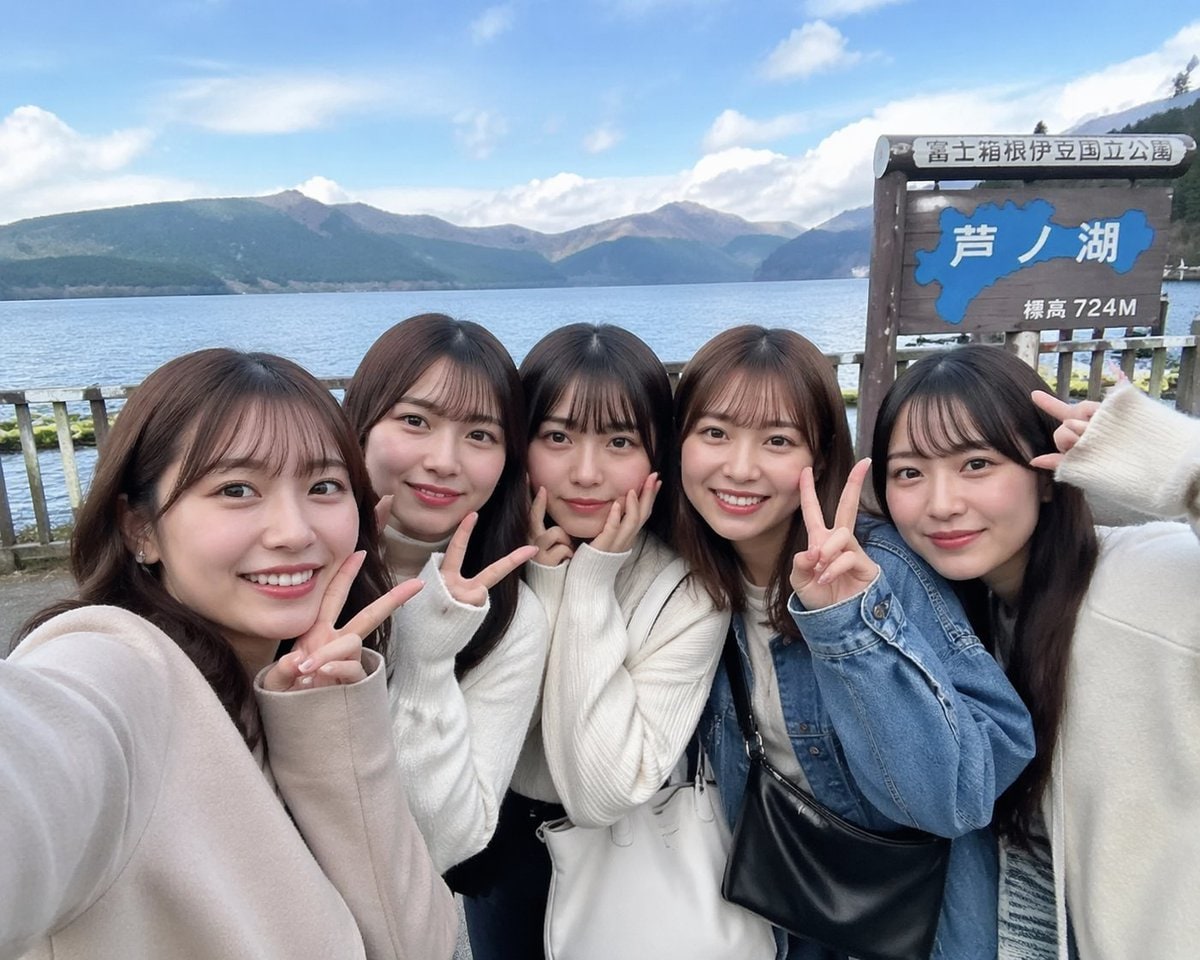 芦之湖好友旅行写实自拍