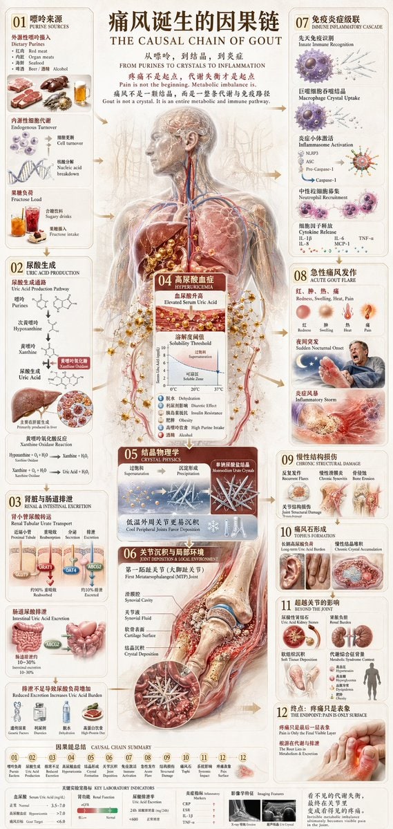 Chinese Medical Gout Infographic Poster