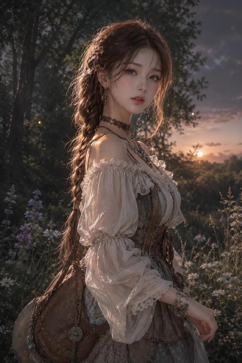 头像 - 森林中的韩系动漫女性