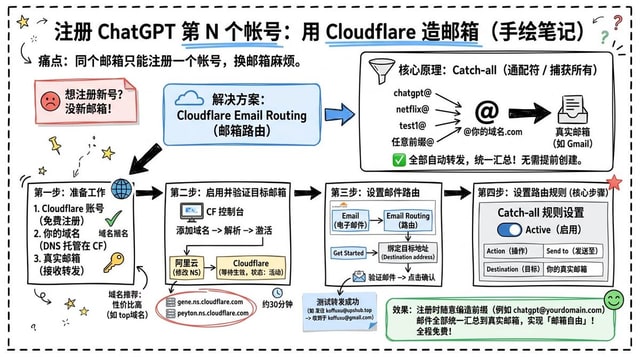 信息图 / 教育视觉 - Cloudflare 全能邮件路由信息图