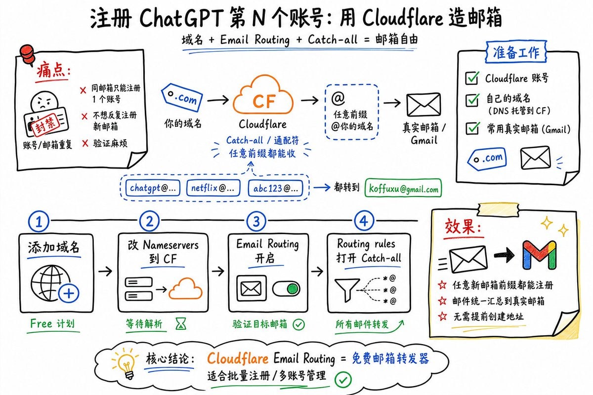 信息图 / 教育视觉 - Cloudflare 全能邮件路由信息图