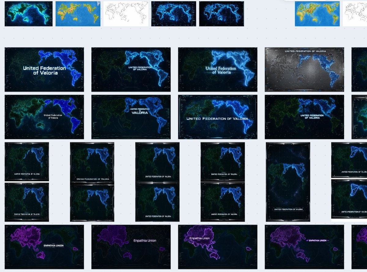 信息图 / 教育视觉 - 虚构世界地图拼贴尝试