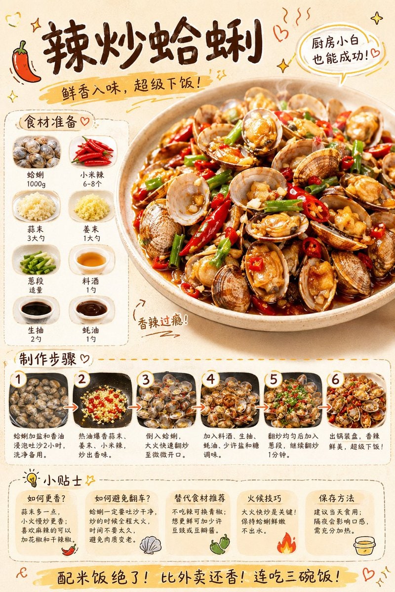 社交媒体帖子 - 美食食谱视觉笔记海报