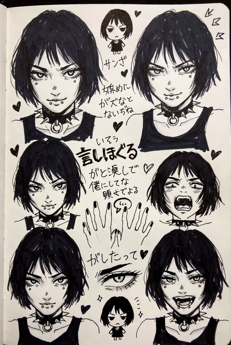漫画/故事板 - 哥特动漫速写本拼贴