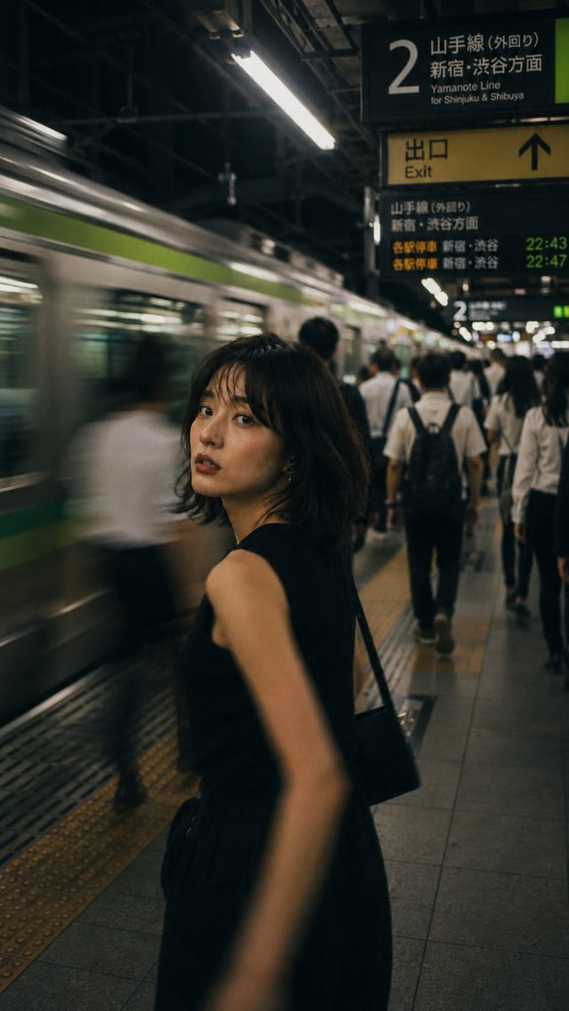 个人资料/头像 - 日本夜间车站抓拍人像