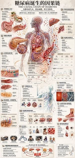 Medical Infographic on Diabetes Progression