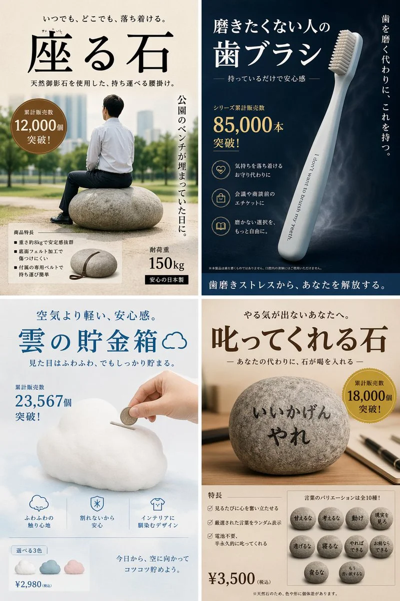 讽刺四格产品广告