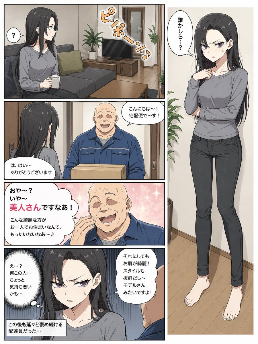 5格漫画页:诡异快递员
