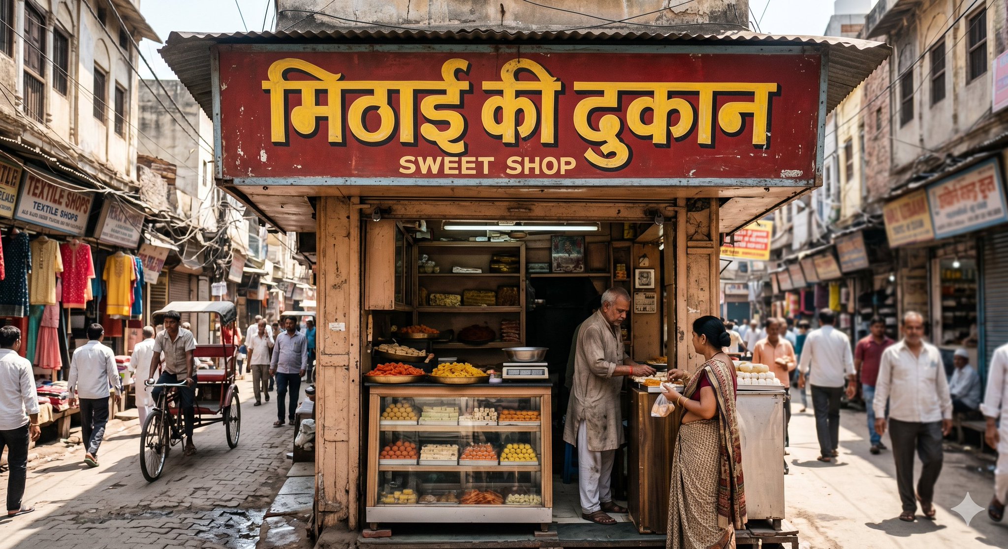 Old Delhi Sweet Shop Storefront Documentary Photo