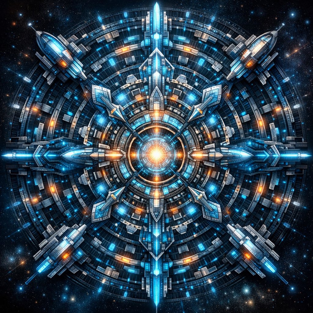 未来风格曼陀罗插画