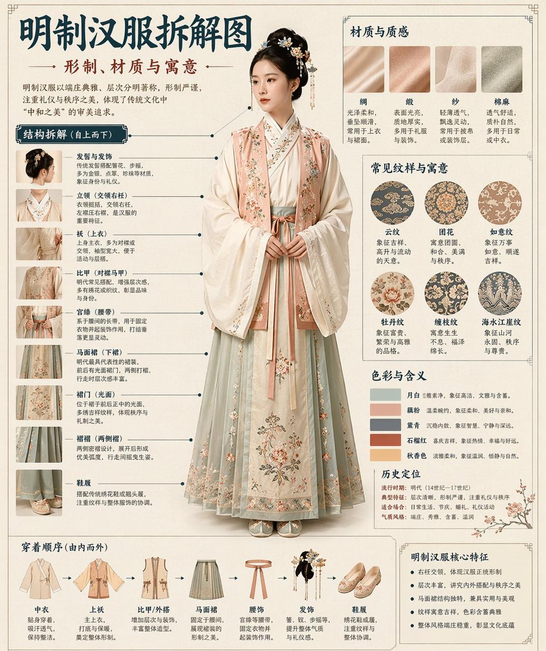 博物馆风汉服分解信息图