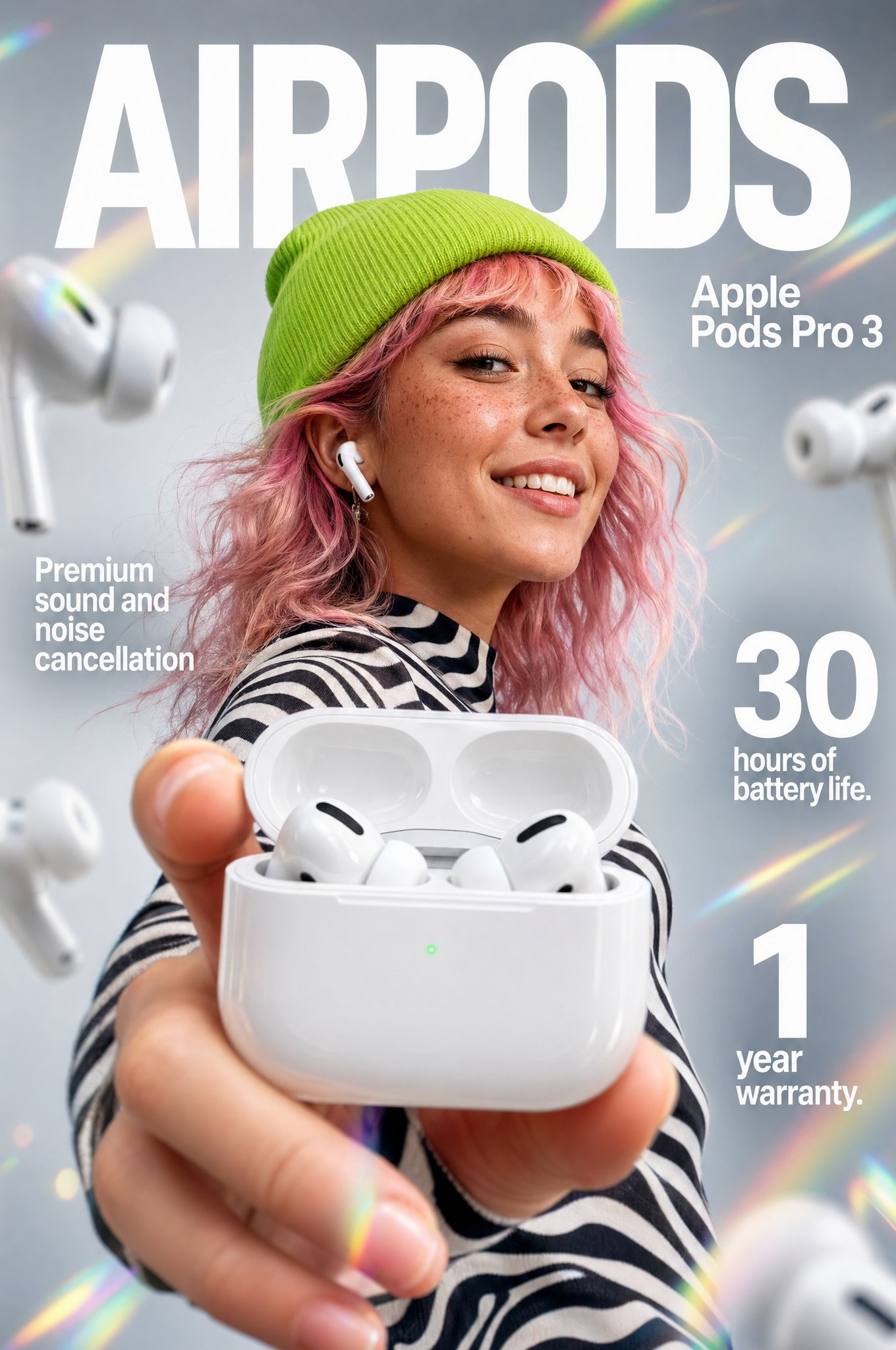Apple Pods Pro 3 Earbuds E-Commerce Infographic