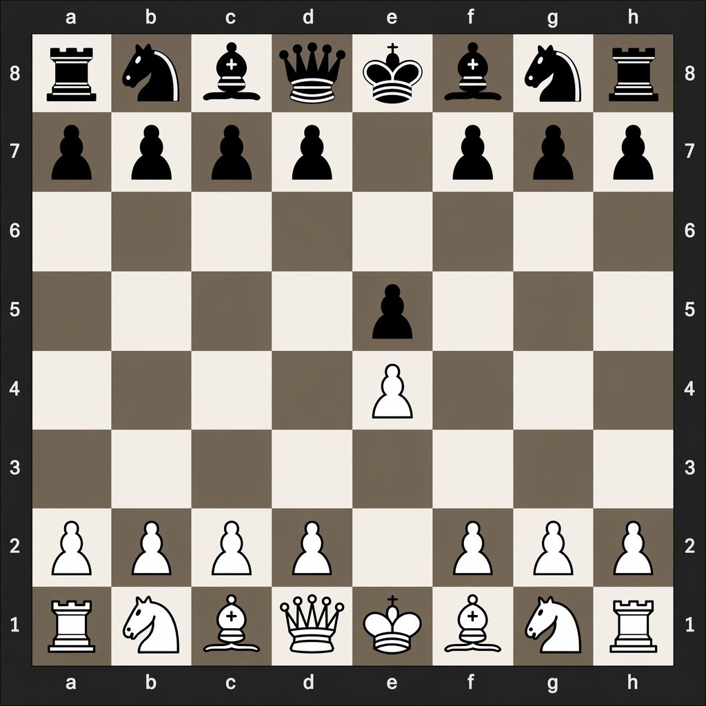 1.e4 e5 后的数字棋盘