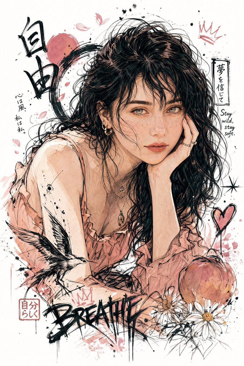 个人资料/头像 - 日式涂鸦风格插画