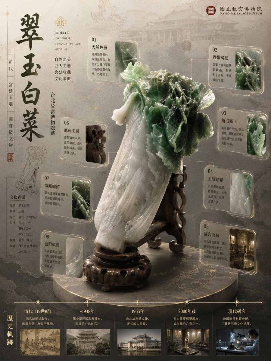 信息图 / 教育视觉 - 翠玉白菜博物馆档案海报